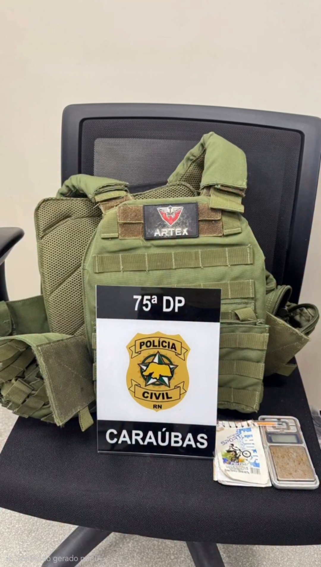 Polícia Civil e Militar apreendem itens de grupo criminoso em Caraúbas
